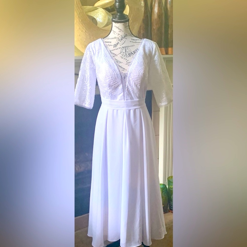 White Wedding Dress, size 8